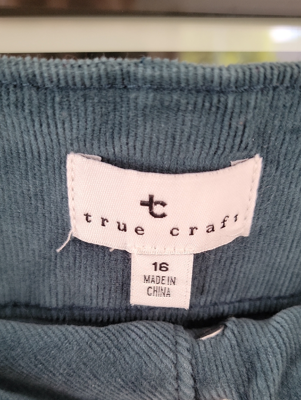 True Craft Corset Waist Flare Corduroy Pants in Teal Blue Sz 16 Has Stretch - Picture 11 of 12